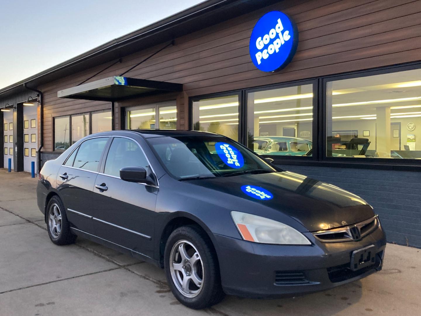 2006 Steel Blue Met. Honda Accord EX-L Sedan AT with Navigation and XM Radio (1HGCM567X6A) with an 2.4L L4 DOHC 16V engine, 5-Speed Automatic Overdrive transmission, located at 1800 South Ihm Blvd, Freeport, IL, 61032, (815) 232-5543, 42.278645, -89.607994 - Photo#0